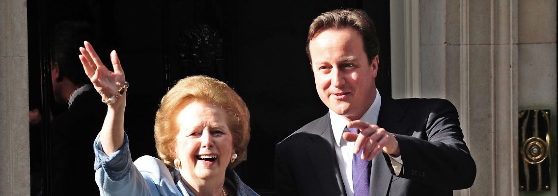 Vergangenheit holt Gegenwart ein: Margaret Thatcher und David Cameron.