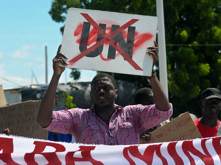 Die UN sind nicht überall auf Haiti willkommen. Viele beschuldigen sie, die Cholera eingeschleppt zu haben.