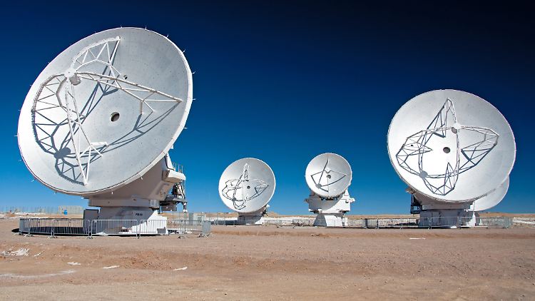 Sieben-Meter-Antennen des ALMA-Observatoriums.