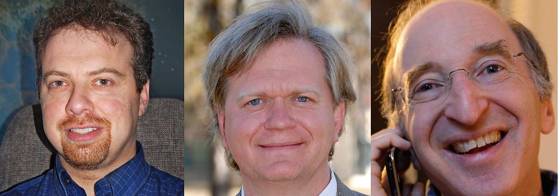 Die Nobelpreisträger für Physik stehen fest: Adam Riess, Brian P. Schmidt und Saul Perlmutter (v.l.)