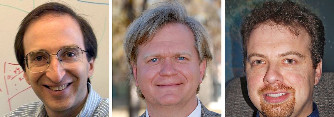 Die Nobelpreisträger für Physik: Adam Riess, Brian P. Schmidt und Saul Perlmutter (v.r.)