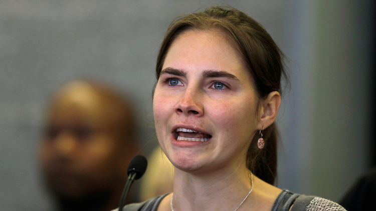 Amanda Knox auf dem Flughafen von Seattle.