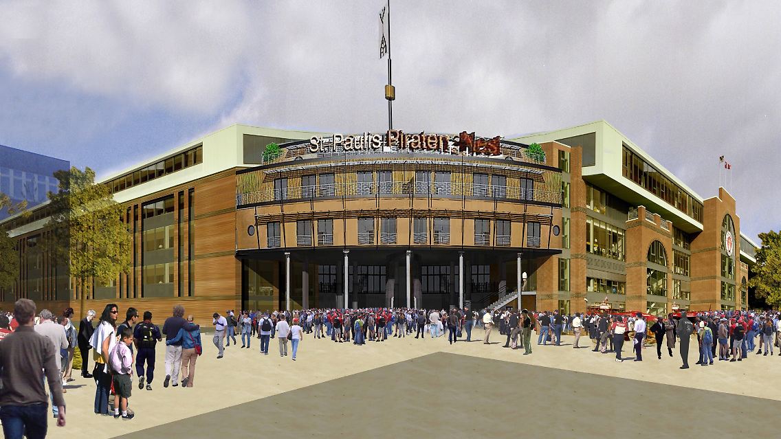Schick, schick, schick: Das neue Stadion des FC St. Pauli in der Computersimulation.