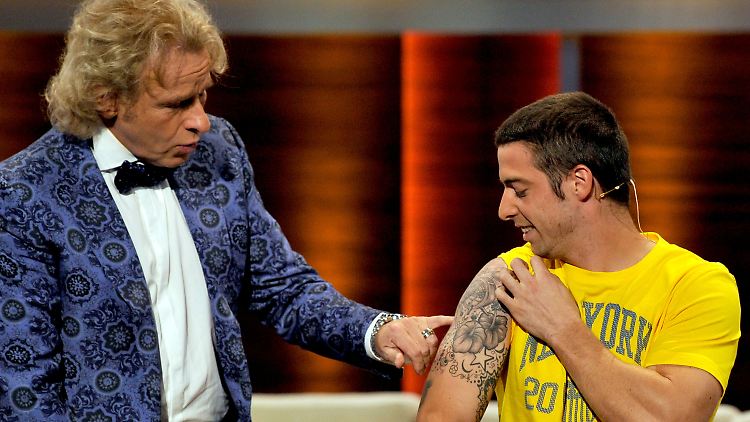 Ewig jung? Gottschalk mit Wettkandidat Felix Heller.
