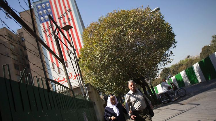 Feindbild USA: Antiamerikanisches Wandgemälde in Teheran.