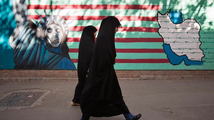 Feindbild USA: Antiamerikanisches Wandgemälde in Teheran.