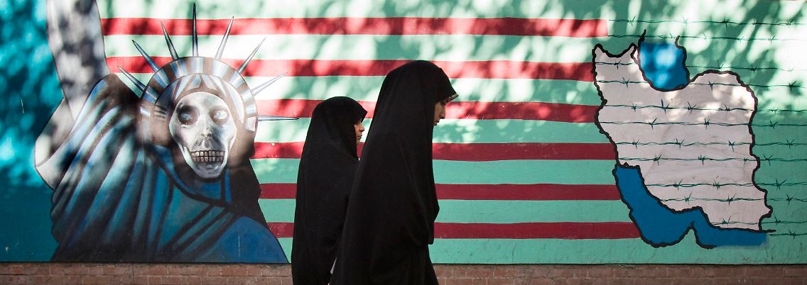 Feindbild USA: Antiamerikanisches Wandgemälde in Teheran.