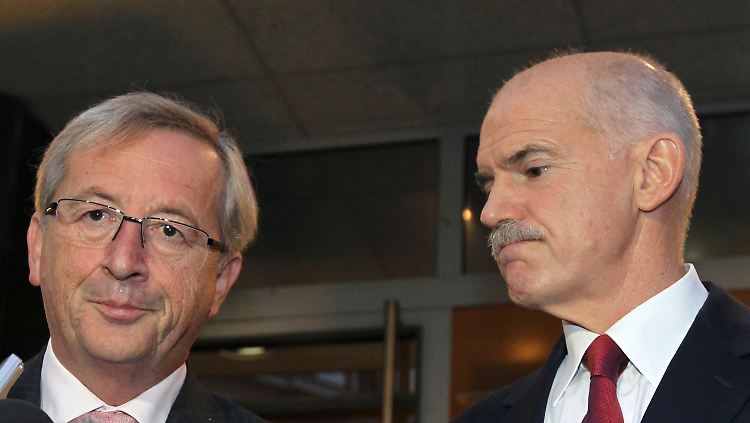 Schwierige Lage: Jean-Claude Juncker (links) und Giorgos Papandreou.
