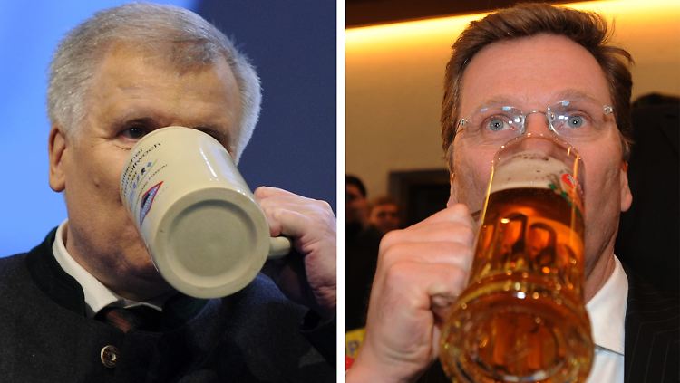 Vielleicht sollten Seehofer (l) und Westerwelle ja einfach mal ein Bier zusammen trinken.