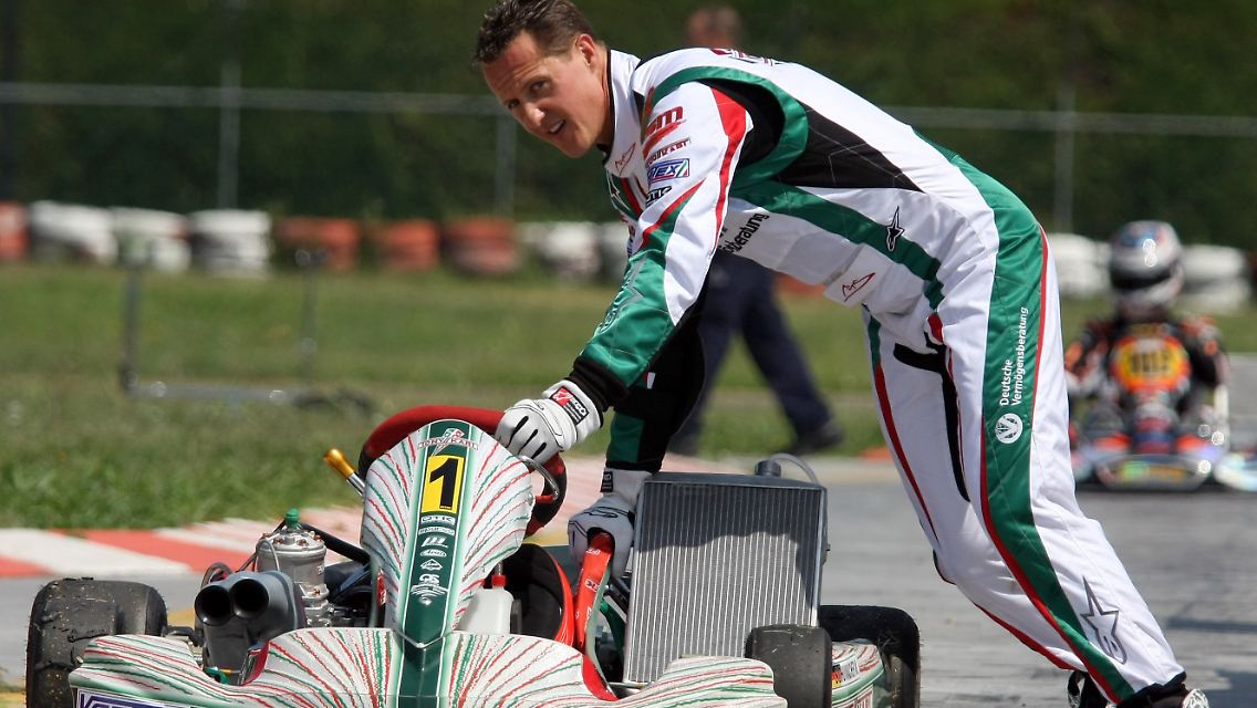 Üben mit dem Kart: Michael Schumacher.