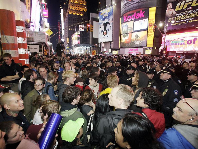 Der Times Square war völlig überfüllt.