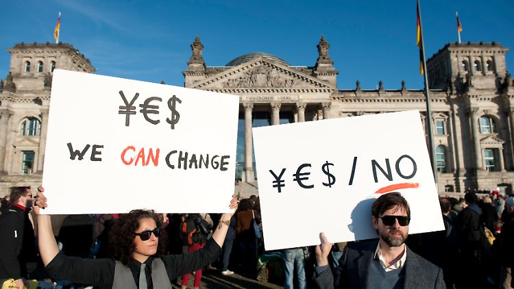 Proteste vor dem Bundestag in Berlin.