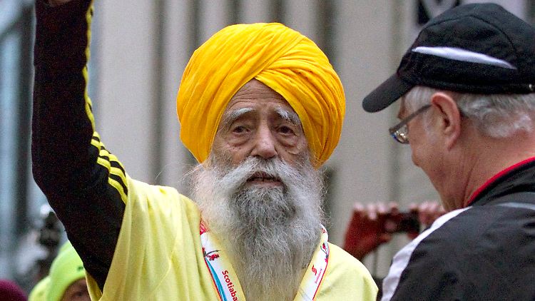 Fauja Singh beim Marathon in Toronto.