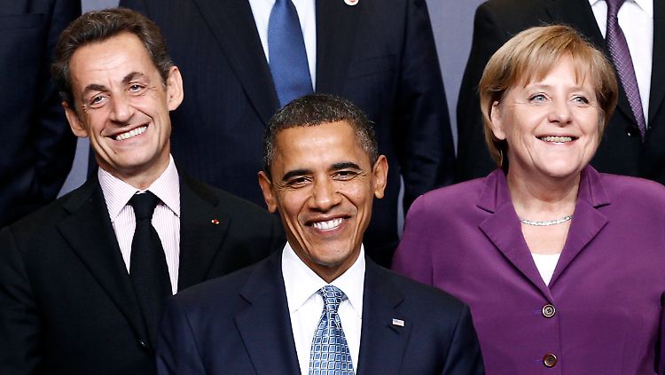 Sarkozy, Obama, Merkel besprachen in einer Videokonferenz die Krise in der Eurozone. Obama befürchtet ihr Überschwappen in die USA. (Archivbild)