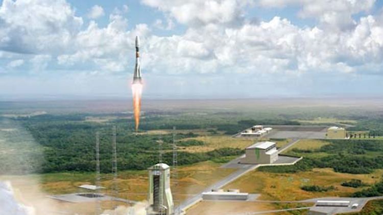 Computergenerierte Darstellung des Galileo-Starts.