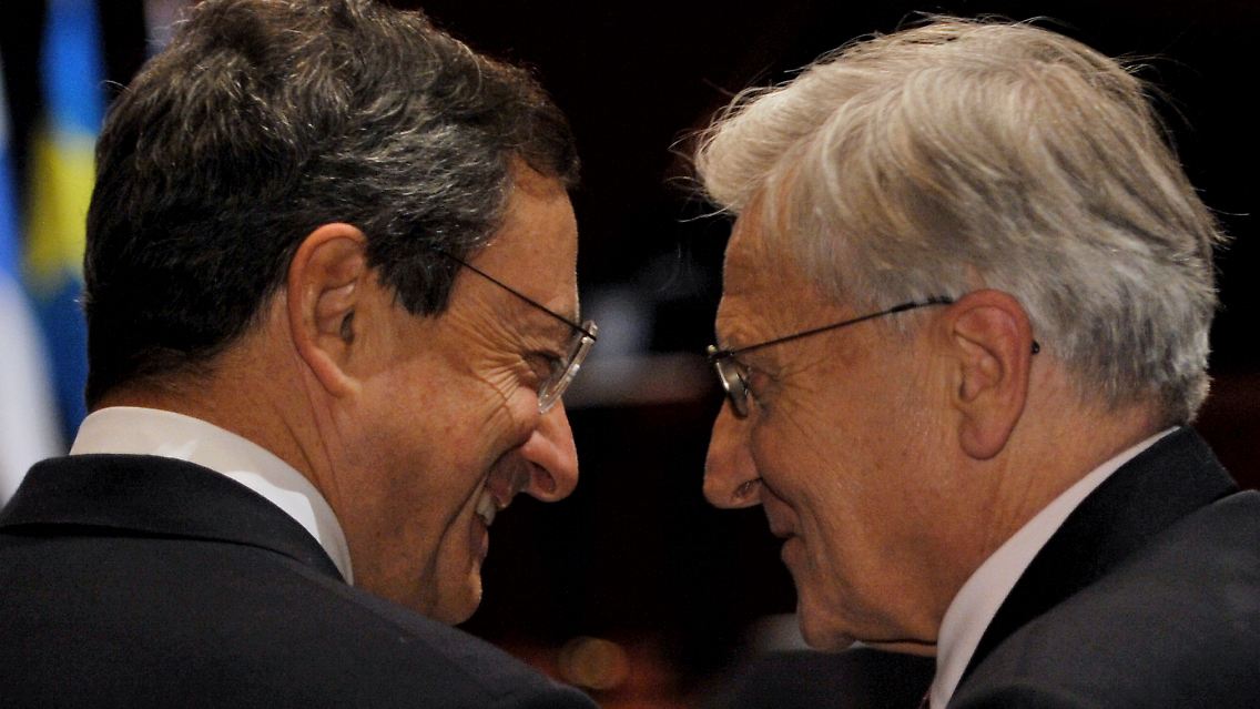 Die EZB-Banker Mario Draghi (lks.) und Jean-Claude Trichet.