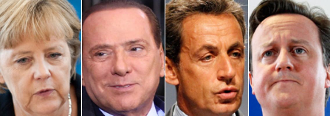 Merkel, Berlusconi, Sarkozy, Cameron: Europa liegt in ihren Händen.