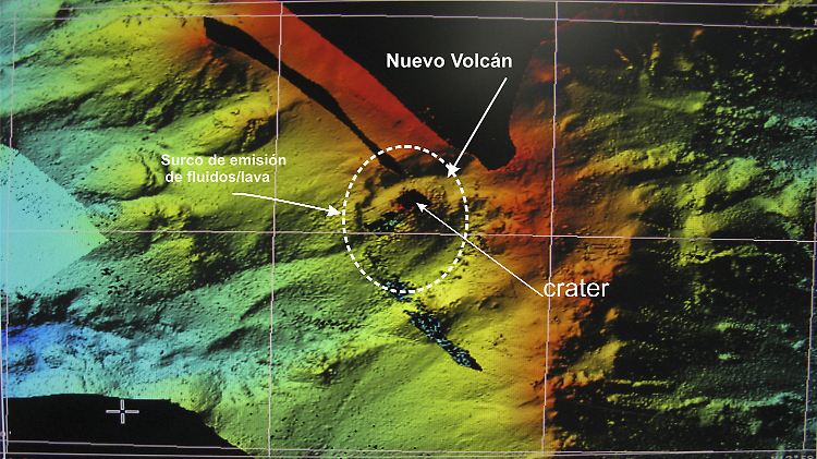 Das Institut für Ozeanographie veröffentlicht Bilder von der Lage des neuen Vulkans.