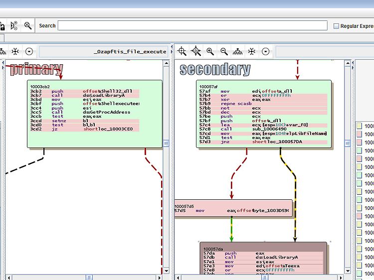 Dieser Screenshot zeigt die Software-Analyse der alten und neuen Version der Spionagesoftware.