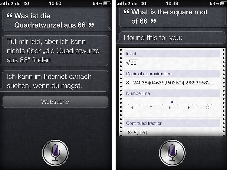 Sein ganzes Können zeigt Siri nur auf Englisch.