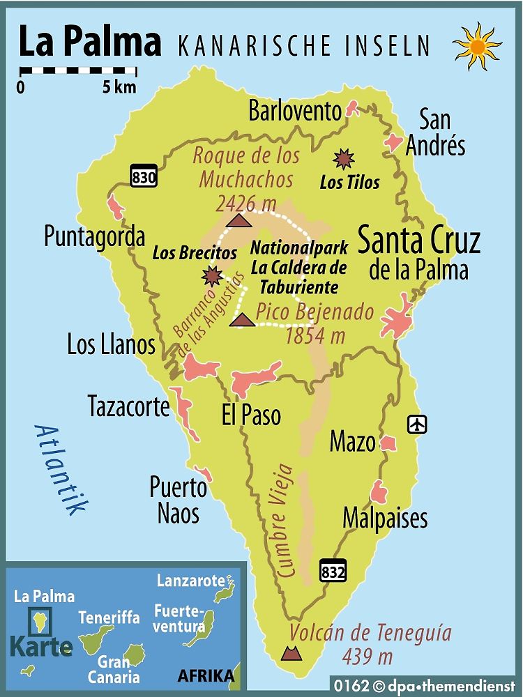 Die nordwestlichste der sieben Kanareninseln: La Palmas Landschaft ist nicht zuletzt von dem Vulkankrater Caldera de Taburiente geprägt.