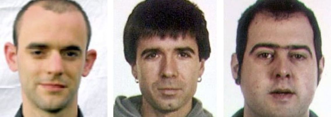 Alberto Machain Beraza (links) wurde im Zusammenhang mit den Attentaten auf Mallorca gesucht. In der Mitte ist Etxaburu zu sehen, rechts Sarasola.