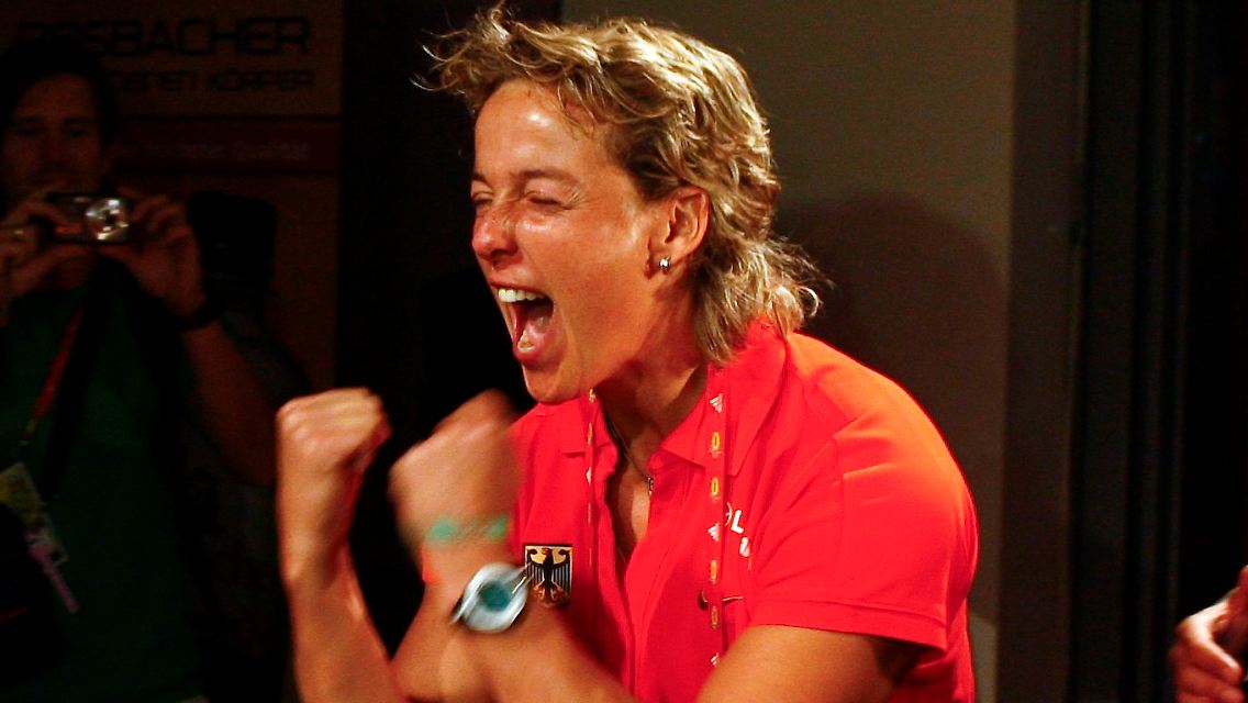 Gute Laune: Steffi Nerius im WM-Club.