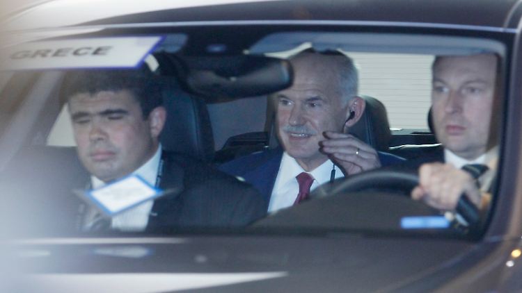 Der griechische Ministerpräsident Giorgos Papandreo nach Gesprächen in Cannes.