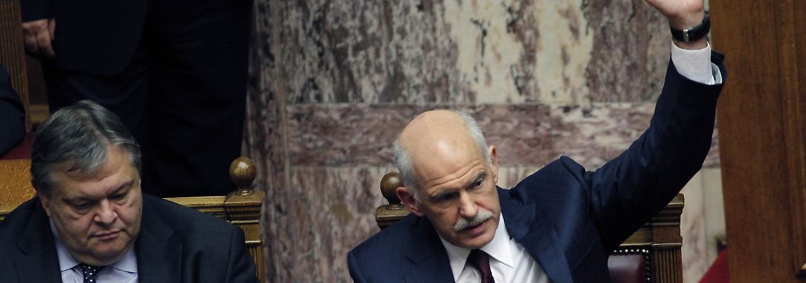 Venizelos und Papandreou: Gutes Teamwork sieht anders aus.