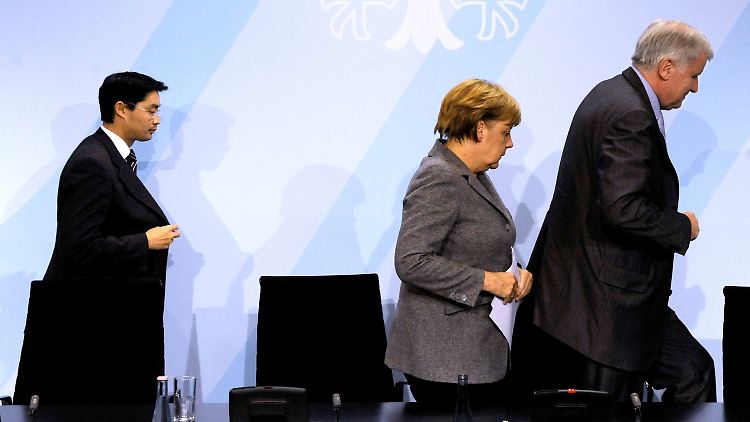 Rösler, Merkel, Seehofer: endlich in eine Richtung?
