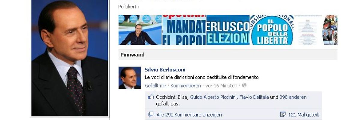Silvio Berlusconi äußerte sich via Facebook.