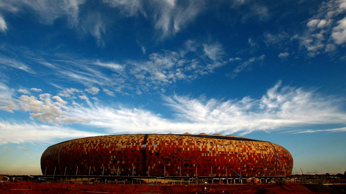 "Soccer City" das FNB-Stadion in Johannesburg. Dort wird sowohl das Eröffnungs- als auch das Finalspiel der WM 2010 stattfinden.