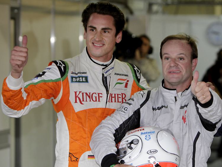 Ich will fahren! Ich auch! Sutil (links) und Barrichello wären die Verlierer des "Iceman"-Comebacks.