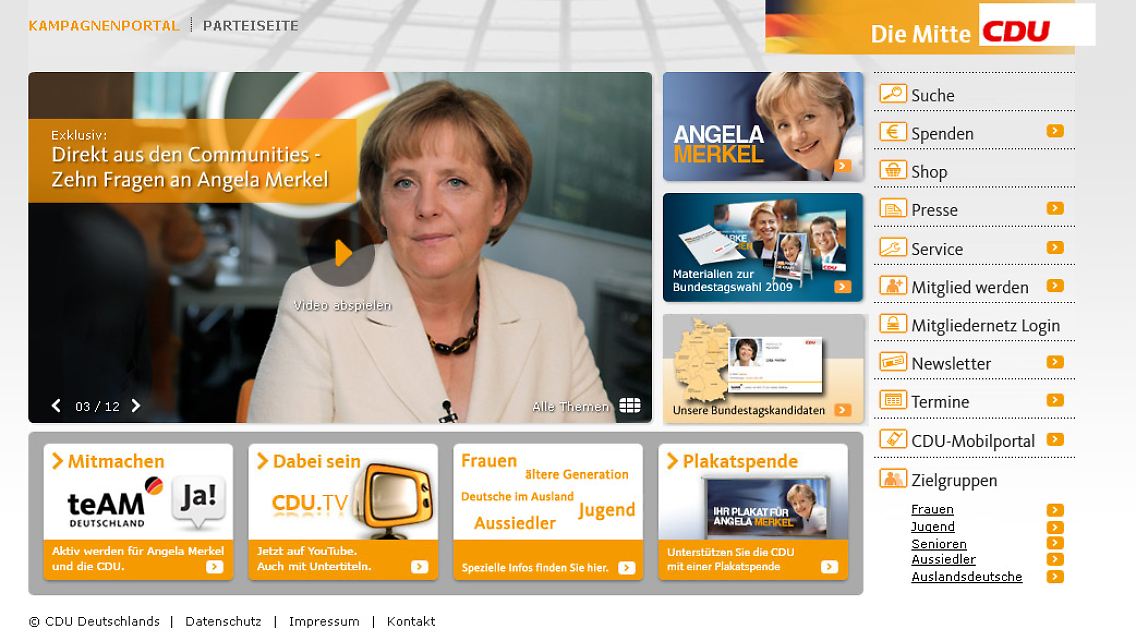 CDU 2.0: Der neue Internetauftritt der Partei.