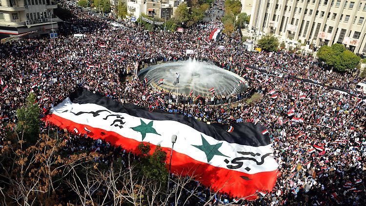 In Damaskus demonstrierten Tausende Menschen gegen die Suspendierung Syriens von der Arabischen Liga.