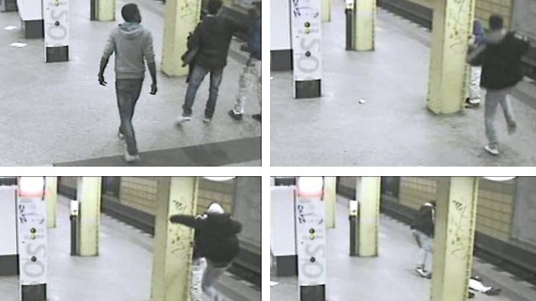 Bilder der Überwachungskameras von der Tat am 11. Februar.