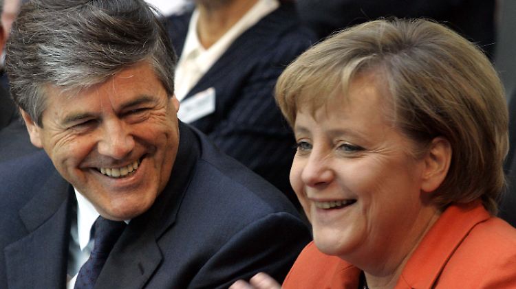 Ackermann und Merkel feierten zusammen im Kanzleramt.