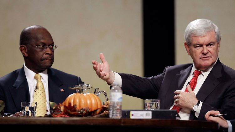 Gingrich (r) und Cain.