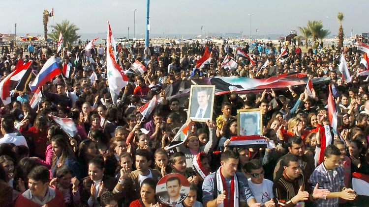 Pro-Assad-Demonstranten in Tartous.