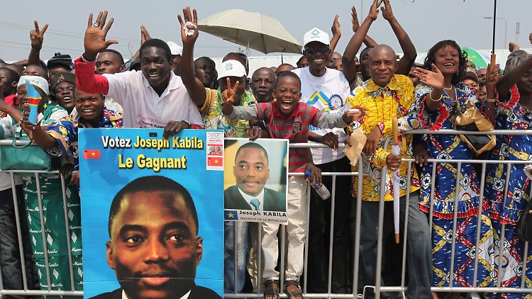 Anhänger des amtierenden  kongolesischen Präsidenten Joseph Kabila.