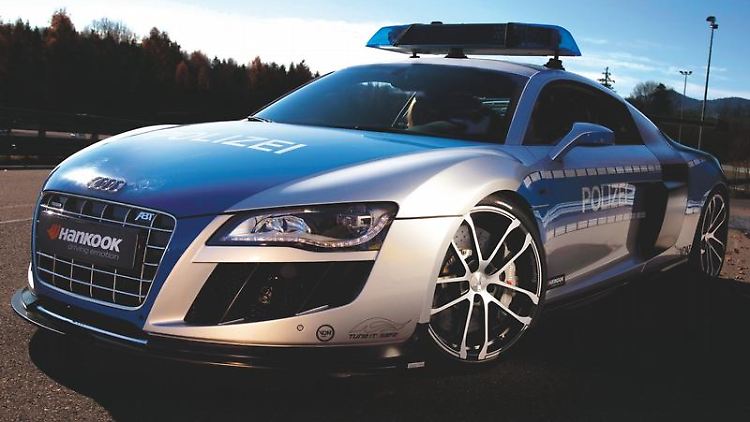 Schneller als die Polizei erlaubt: der zum Polizeiauto umgebaute Abt Audi.