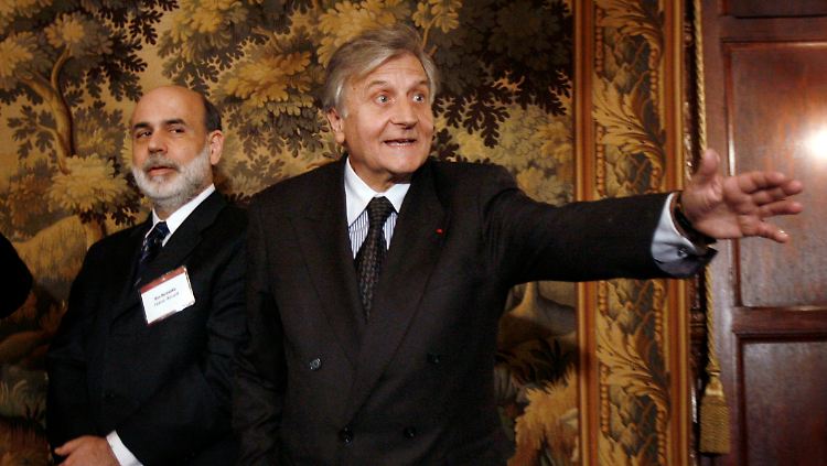 Einst führten Ben Bernanke (l.) und Jean-Claude Trichet die wichtigsten Notenbanken der Welt. Nun stehen sie in Diensten des Allianz-Konzerns.