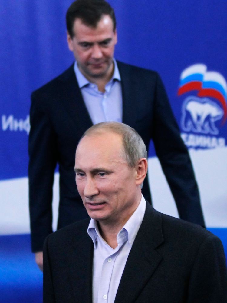 Ein Schritt hinter Putin: Noch-Präsident Medwedew.
