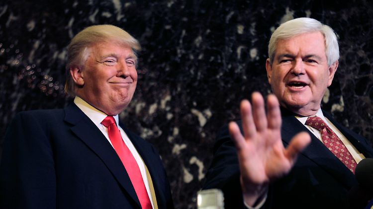 Trump und Gingrich bei einem Treffen in New York.