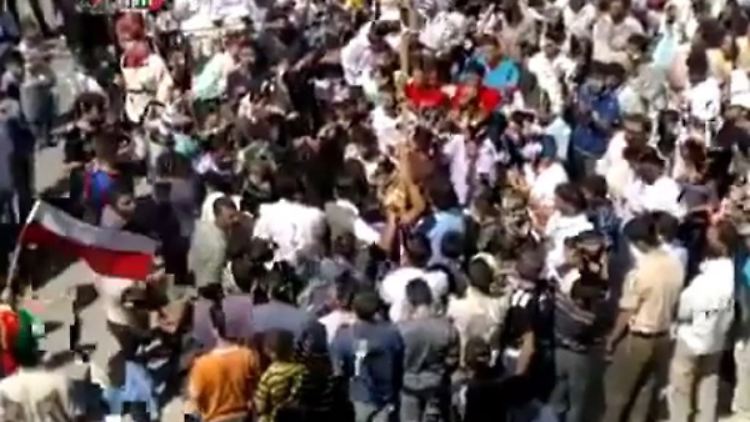Videobild aus Homs. Die zentralsyrische Provinz gilt als Hochburg des Protests.