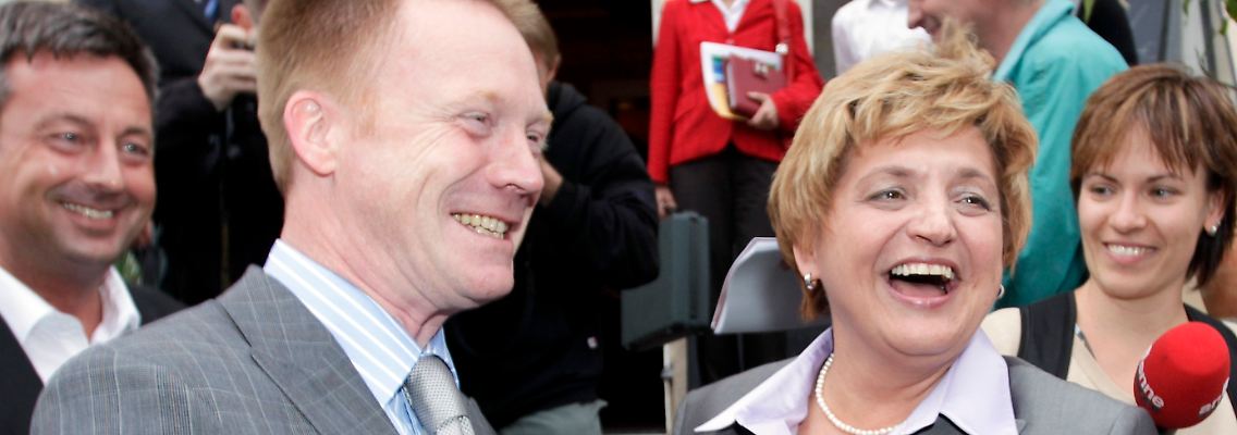 Gute Stimmung in Weimar: SPD-Landeschef Christoph Matschie und die Thüringer CDU-Chefin Brigit Diestel.