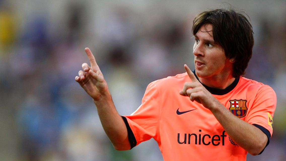Lionel Messi vom FC Barcelona lief in Peking für Argentinien auf.