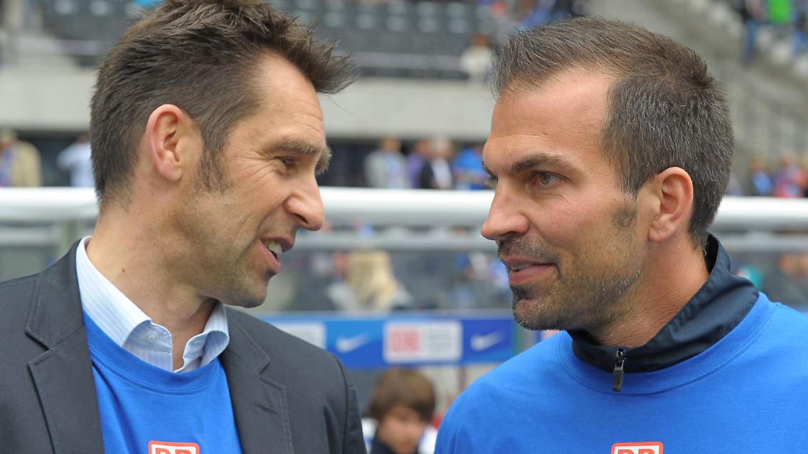 Bezichtigen sich gegenseitig der Lüge: Herthas Manager Michael Preetzt und Trainer Markus Babbel.