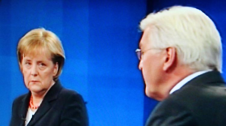 Merkel und Steinmeier bei dem TV-Duell.