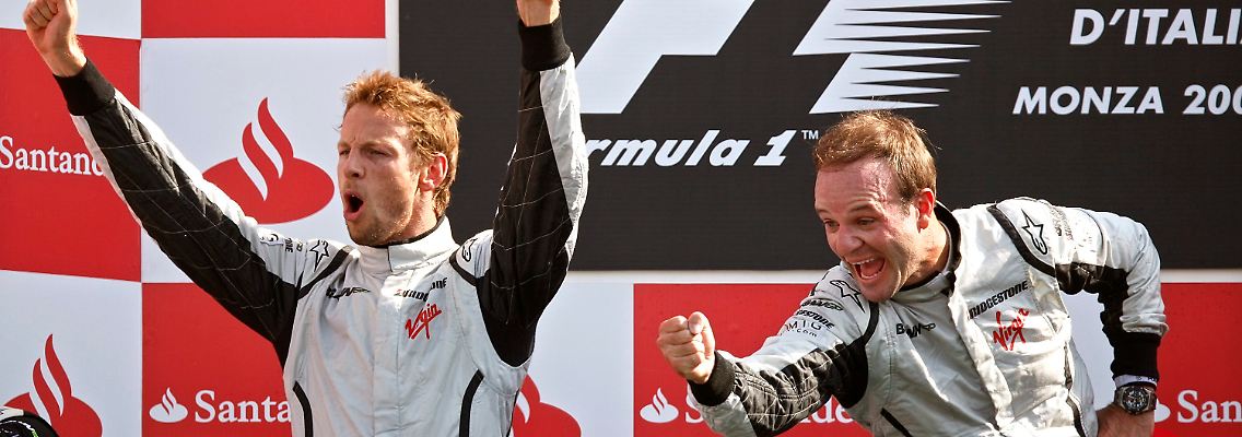 Doppelsieger: Rubens Barrichello (r.) triumphierte vor Jenson Button.